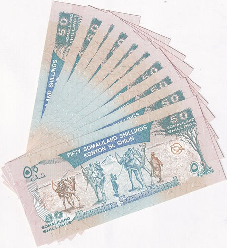 Somaliland 50 Shillings 2002 P 7 UNC LOT 10 PCS
