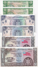 West Samoa Set 6 AU 10 SH 1 5 Pounds 1 2 10 Tala 1963-1967 P 13 14 15 16 - 18