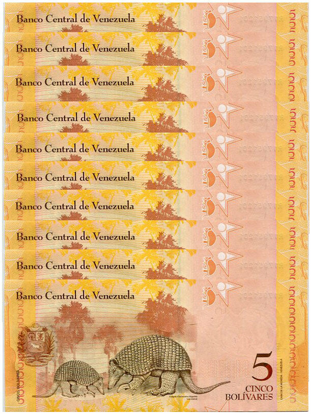 Venezuela 5 Bolivares 2013 P 89 UNC Lot 20 Pcs 1/5 Bundle