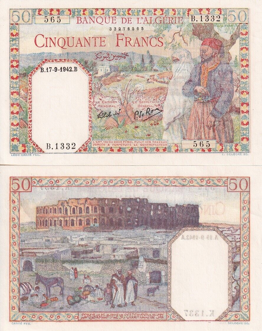 Algeria 50 Francs 1942 P 87 UNC