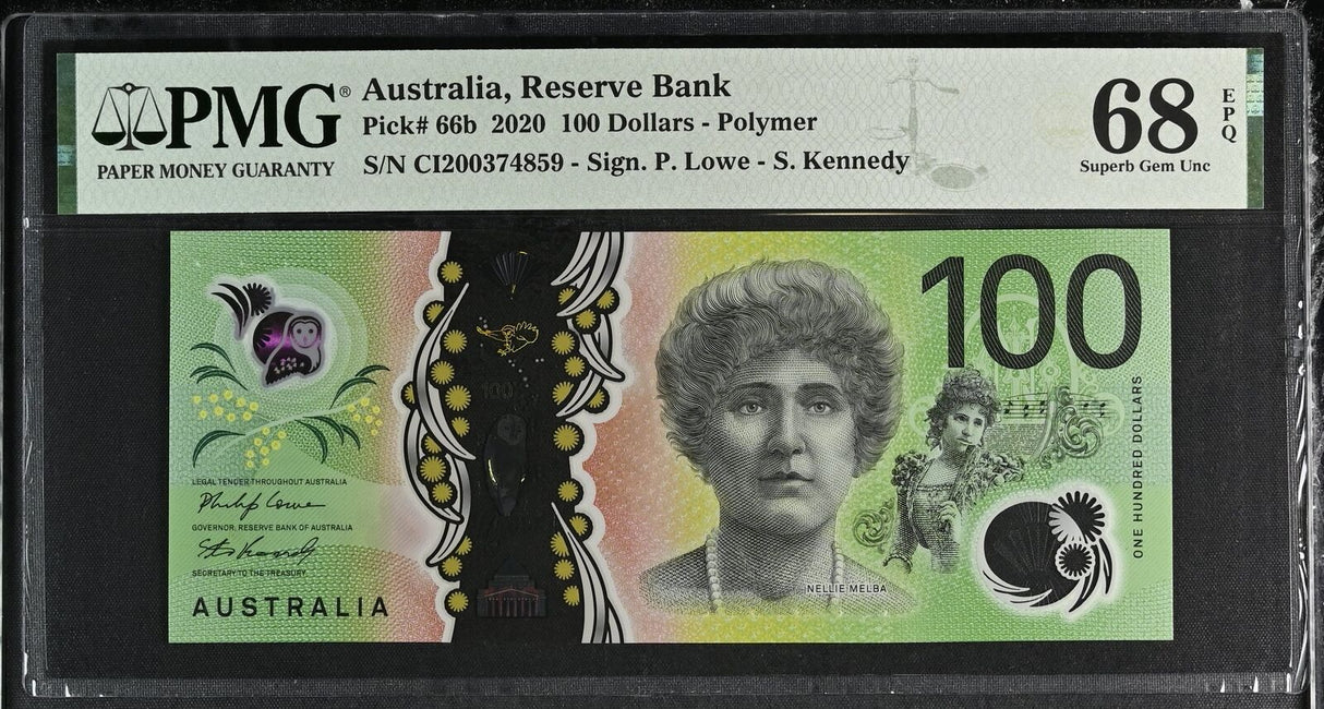 Australia 100 Dollars 2020 P 66 b Polymer Superb Gem UNC PMG 68 EPQ