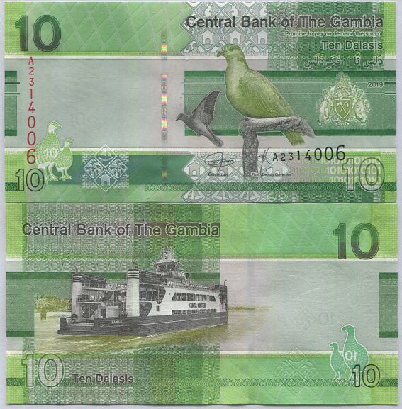 Gambia 10 Dalasis 2019 P 38 AUnc