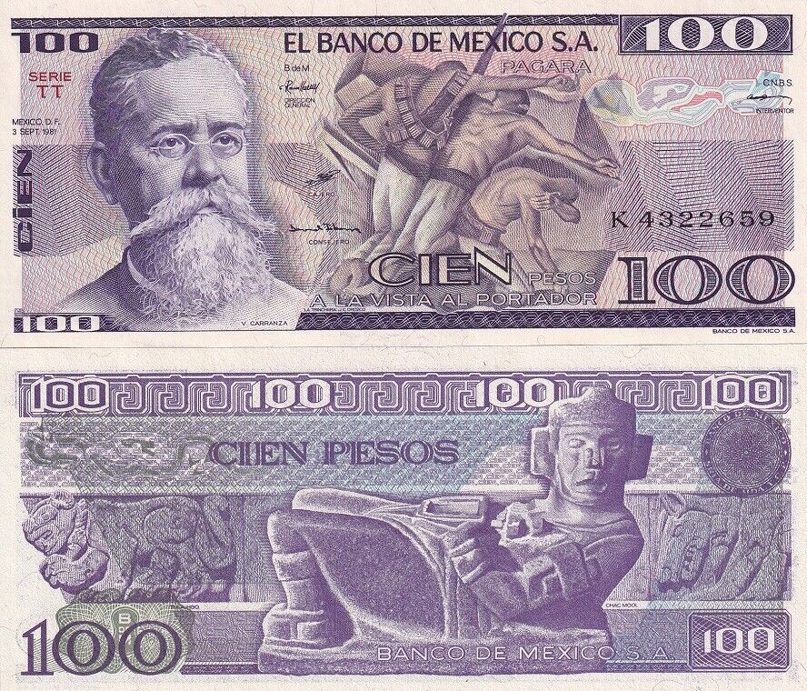 Mexico 100 Pesos 03-09-1981 P 74 b UNC