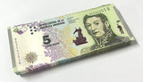Argentina 5 Pesos 2015 SERIES B P 359 UNC LOT 25 PCS