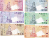 Macau Set 6 UNC 10 - 1000 Patacas 2009- 2017 P 80 81 81A 82 83 84 BNU UNC
