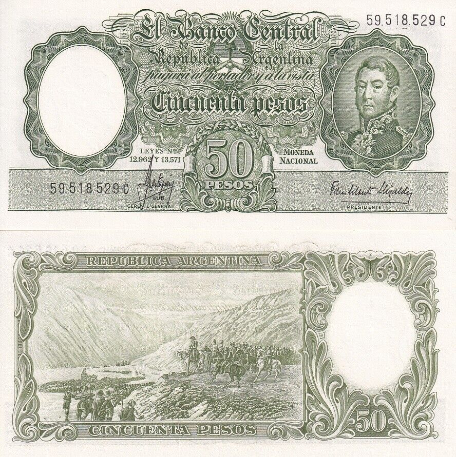 Argentina 10 Pesos 1967 P 271 UNC