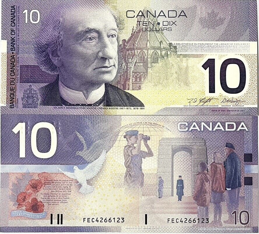 Canada 10 Dollars 2001/2001 P 102 b UNC