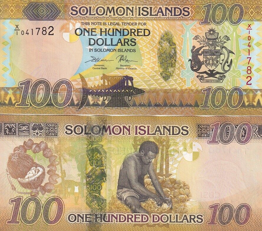 Solomon Islands 100 Dollars 2015/2019 P 36 b X/1 Replacement UNC