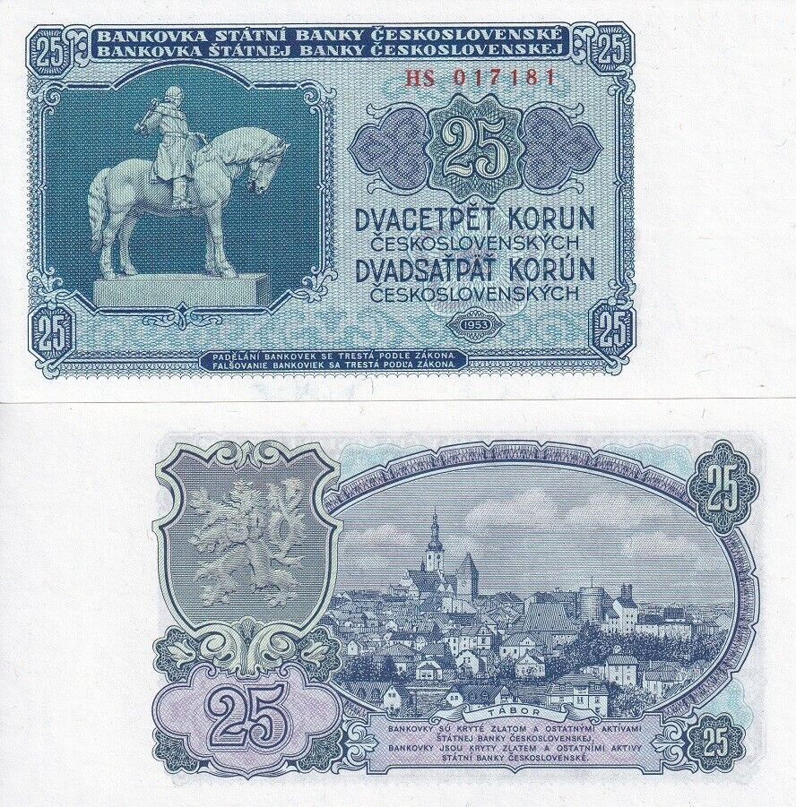 Czechoslovakia 25 Korun 1953 P 84 b UNC