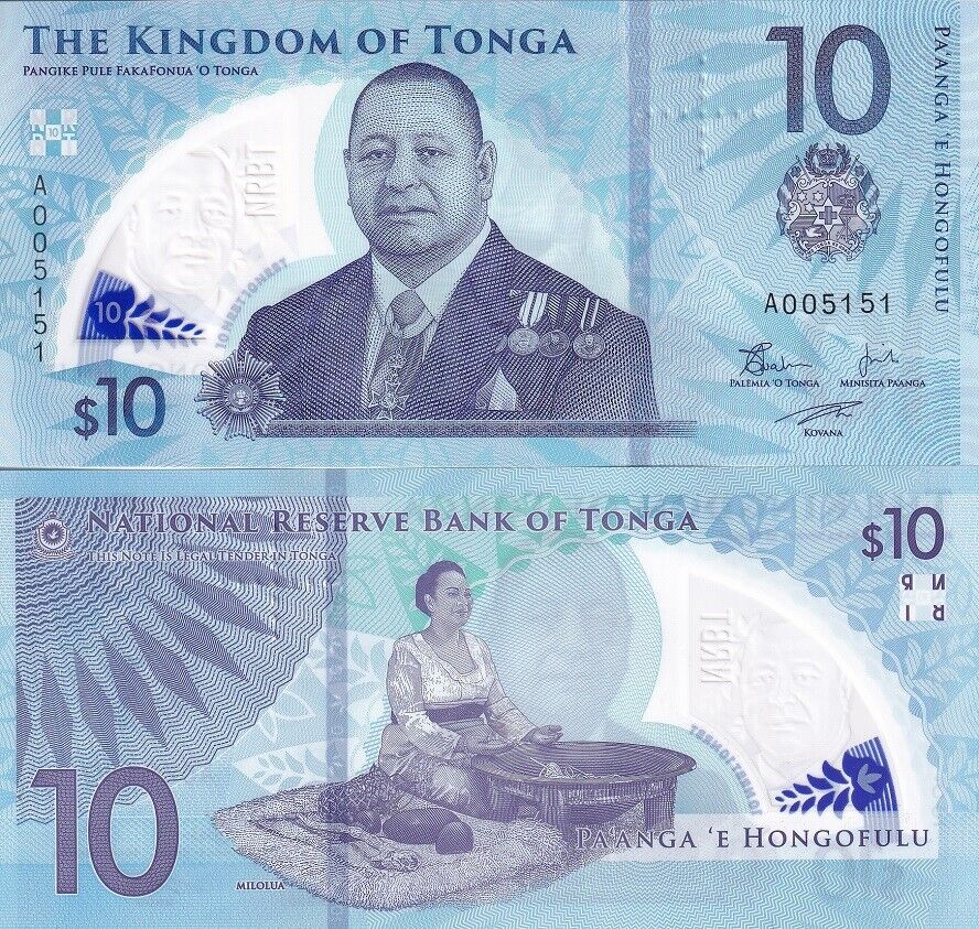 Tonga 10 Pananga 2023 2024 P 52 Polymer UNC