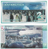 Antarctica 2 Dollars 1996 2009 New PENGUIN UNC LOT 3 PCS