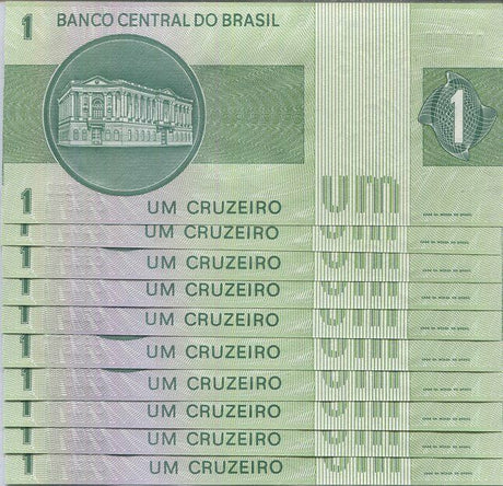 Brazil 1 Cruzeiro ND 1980 P 191Ac Sign 20 UNC Lot 10 PCS