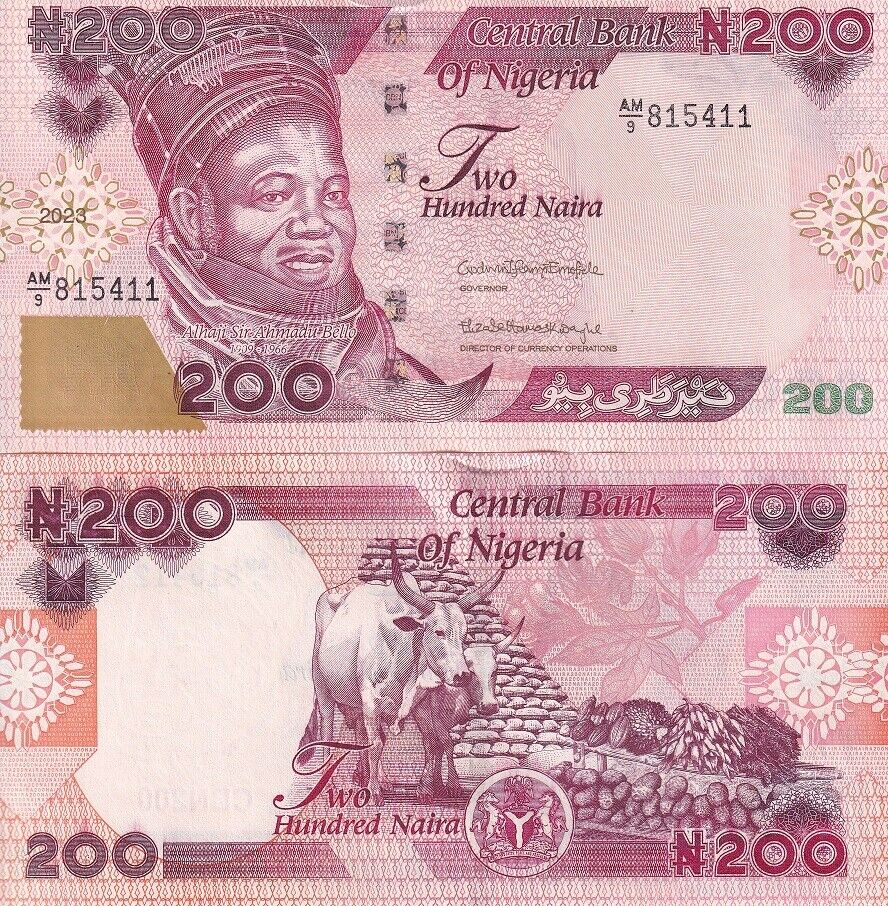 Nigeria 200 Naira 2023 P 47 New Design UNC