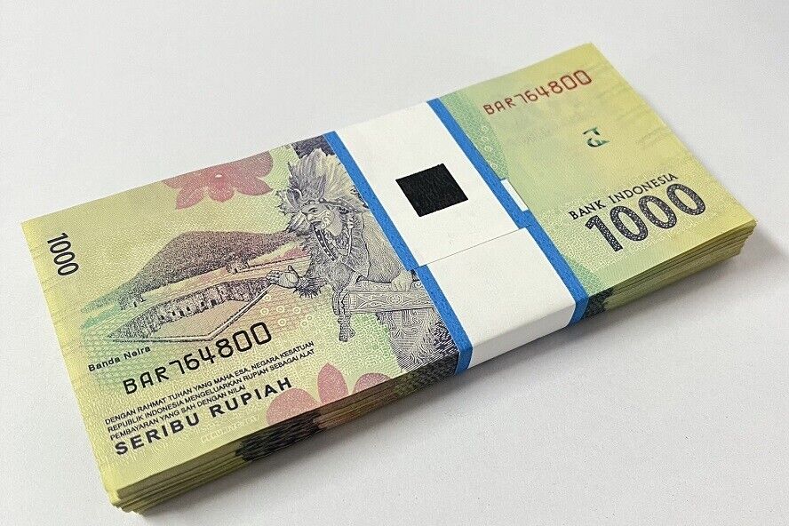 Indonesia 1000 Rupiah 2016 Mixed Year P 154 UNC LOT 100 PCS 1 Bundle