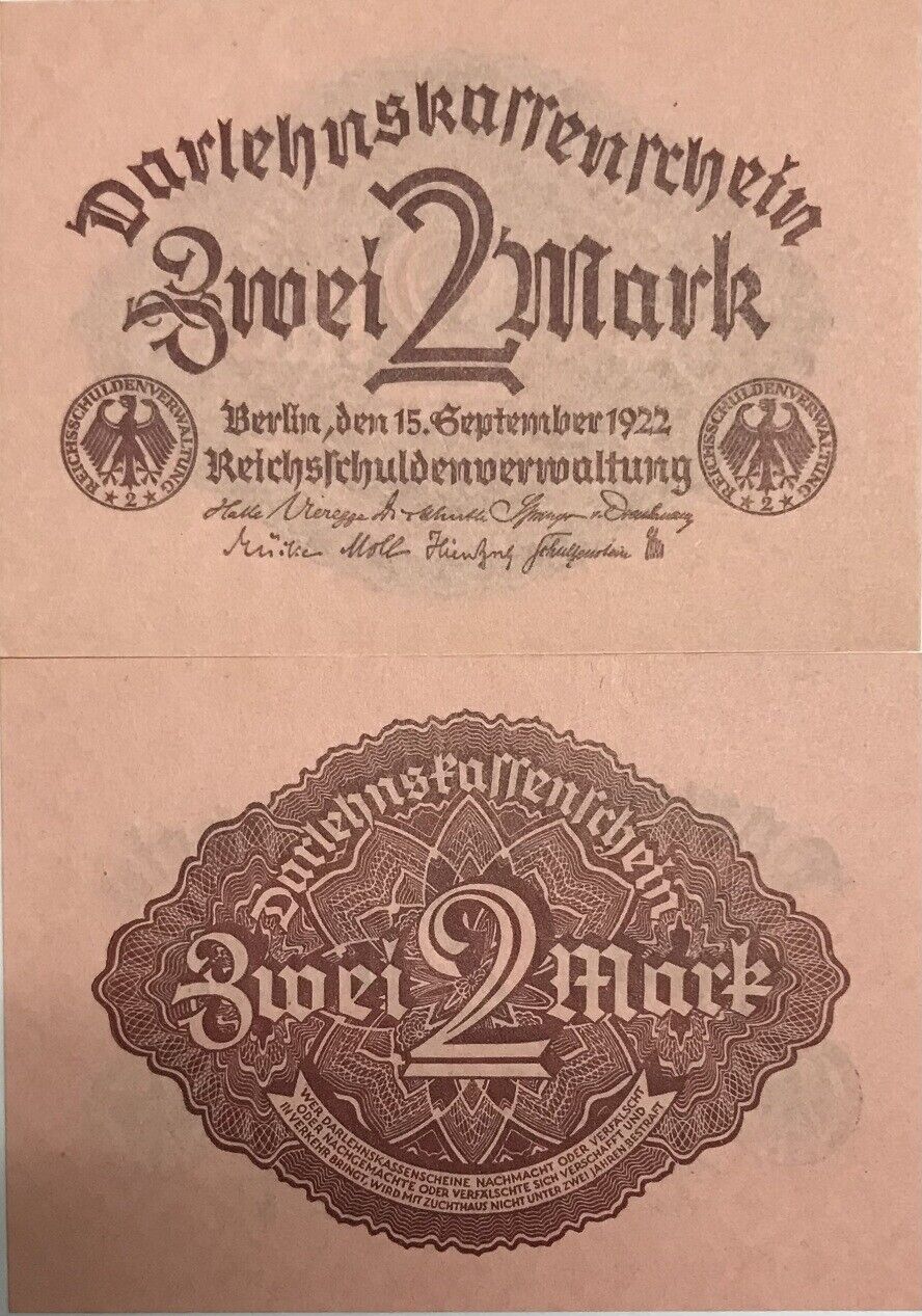 Germany 2 Mark 1922 P 62 UNC