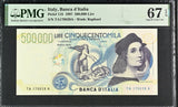 Italy 500000 Lire 1997 Raphael P 118 Superb Gem UNC PMG 67 EPQ
