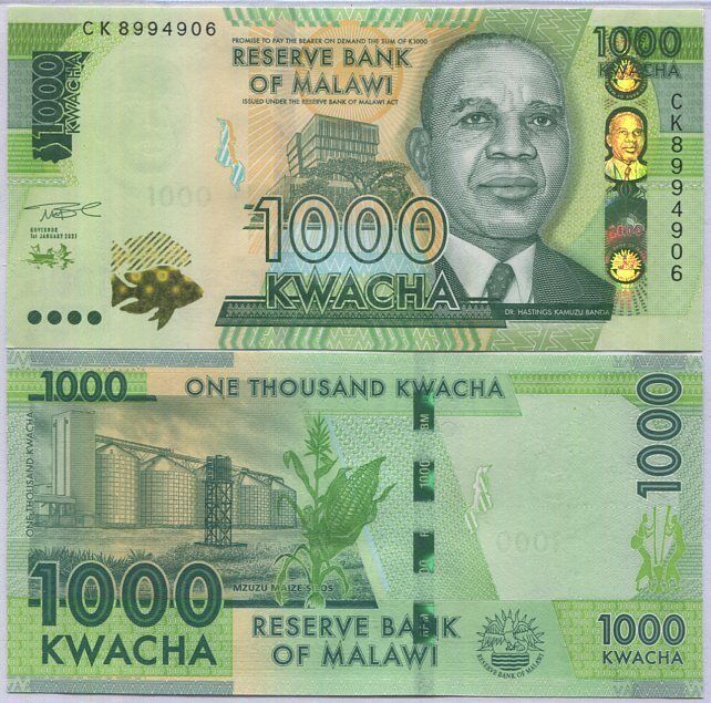Malawi 1000 Kwacha 2021 P 67 UNC