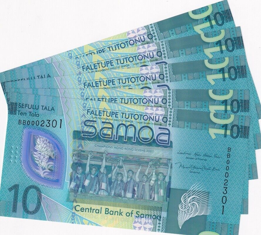 Samoa 10 Tala ND 2023 2024 P 48 Polymer LOT 5 UNC