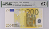 Euro 200 Euro 2002 P 6 x Superb Gem UNC PMG 67 EPQ