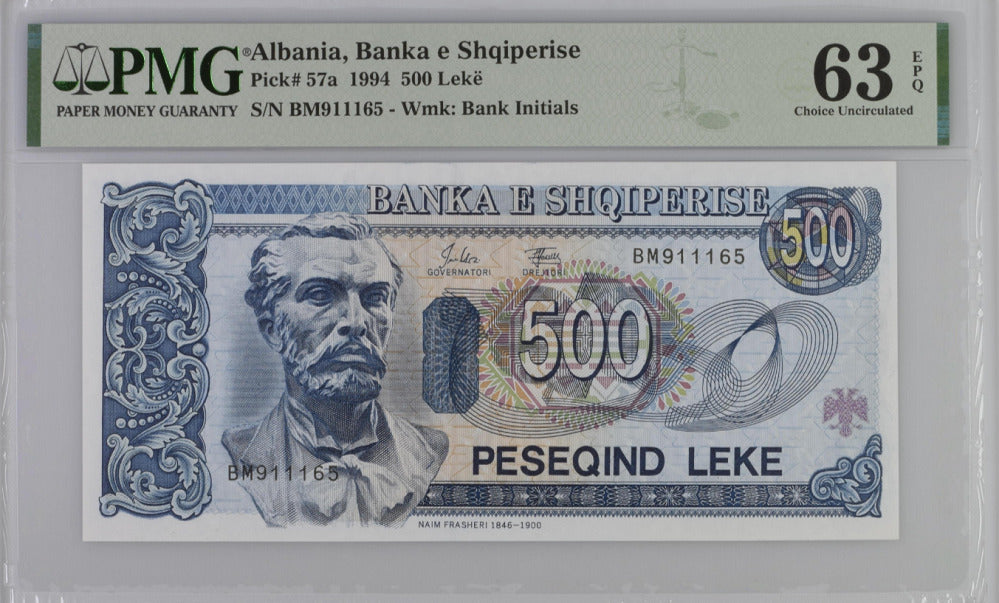 Albania 500 Leke 1994 P 57 a Choice UNC PMG 63 EPQ – Noteshobby