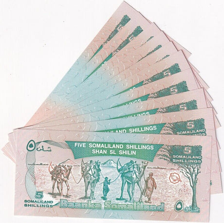 Somaliland 5 Shillings 1994 P 1 UNC LOT 10 PCS