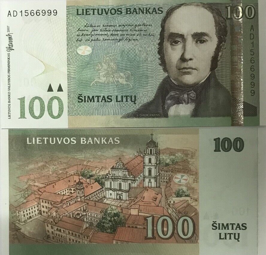 Lithuania 100 Litu 2007 P 70 UNC