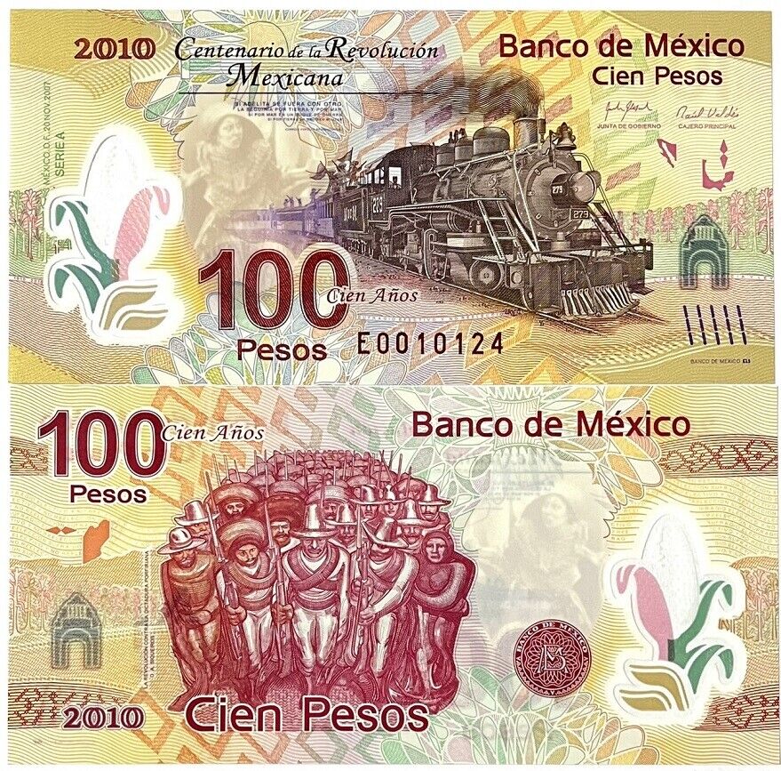 Mexico 100 Pesos 2007/2010 P 128 e COMM. Polymer E PREFIX UNC