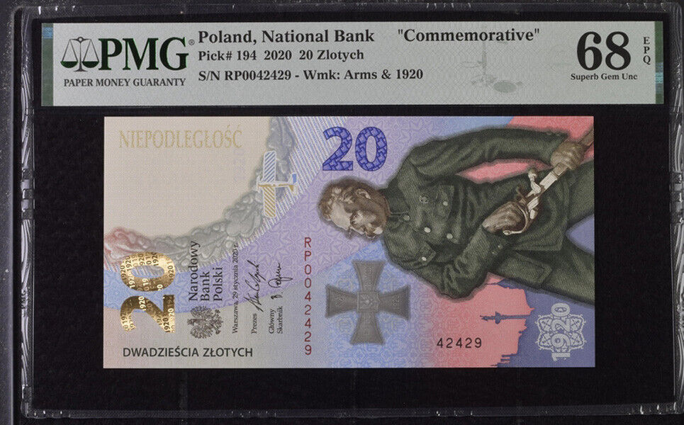 Poland 20 Zlotych 2020 P 194 Comm. Superb GEM UNC PMG 68 EPQ
