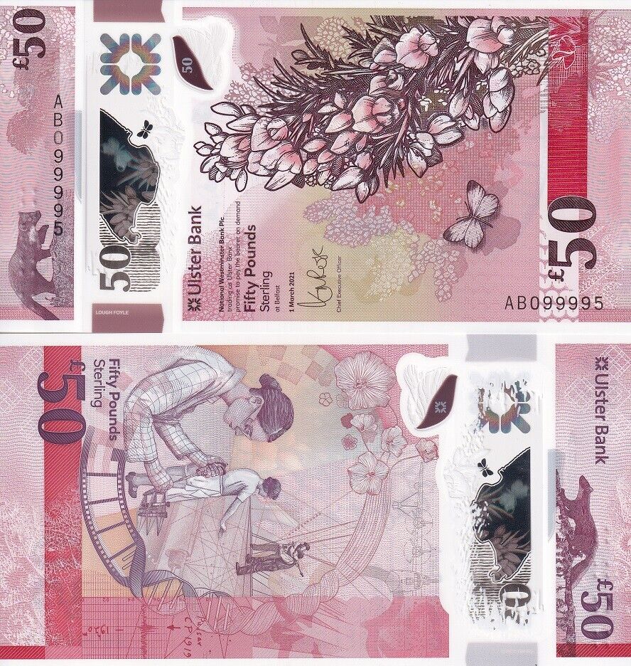 Northern Ireland 50 Pounds 2021 Ulster Bank P 346 UNC