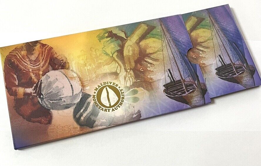 Maldives Set 7 UNC 5 - 1000 Rufiyaa 2015 - 2020 Polymer UNC Matching With Folder