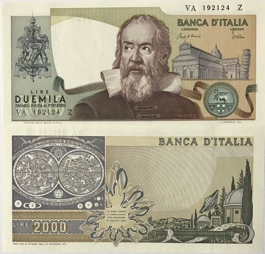 Italy 2000 Lire 1973 P 103 c UNC