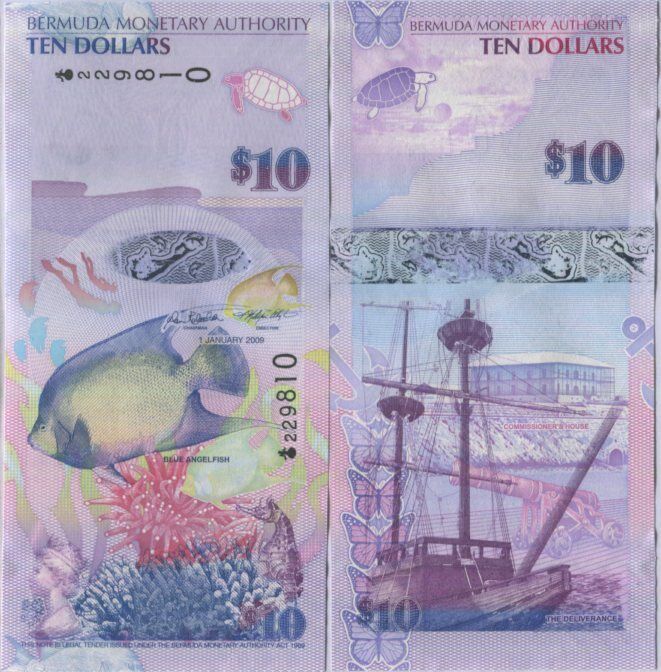 Bermuda 10 Dollars 2009 P 59 a Onion UNC