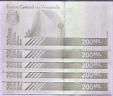 Venezuela 200000 Bolivares 2020/2021 P 112 UNC Lot 5 Pcs