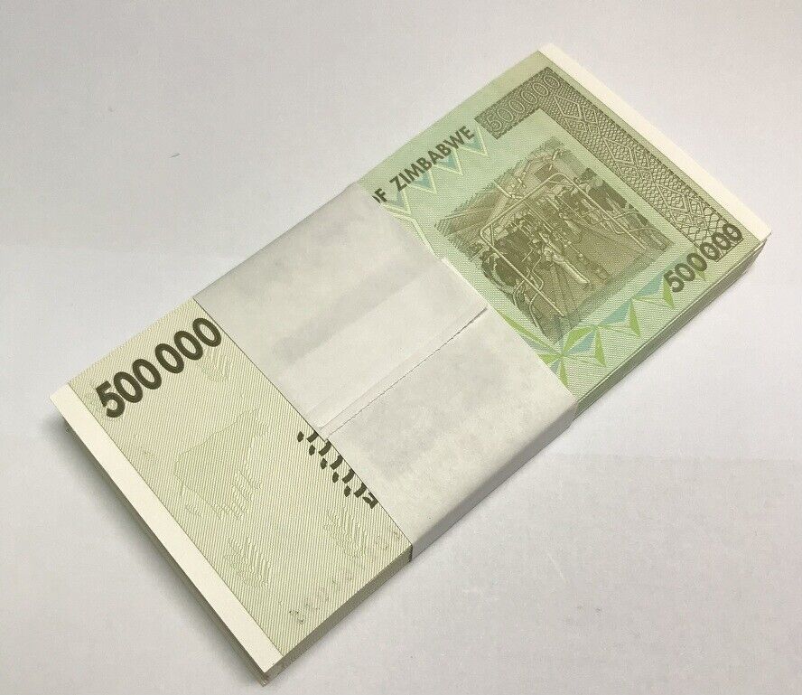 Zimbabwe 500000 Dollars 2008 P 76 UNC LOT 100 PCS SEE SCAN