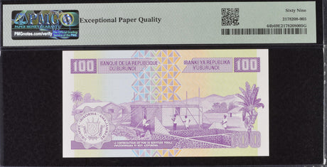 Burundi 100 Francs 2011 P 44 b Superb Gem UNC PMG 69 EPQ