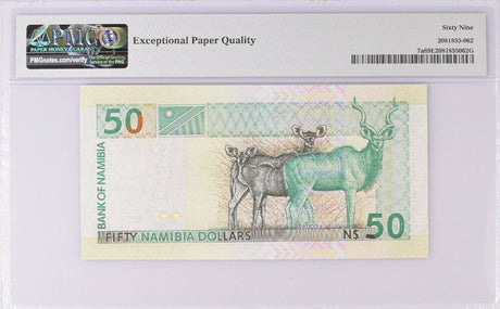 Namibia 50 Dollars ND 1999 P 7 a Superb Gem UNC PMG 69 EPQ TOP POP