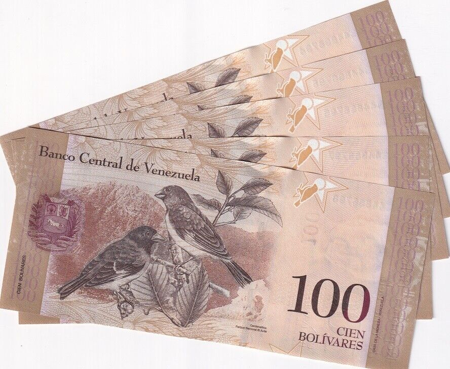 Venezuela 100 Bolivares 2015 P 93 i UNC LOT 5 PCS