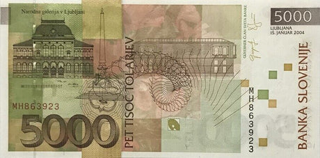 Slovenia 5000 Tolarjev 2004 P 33 UNC