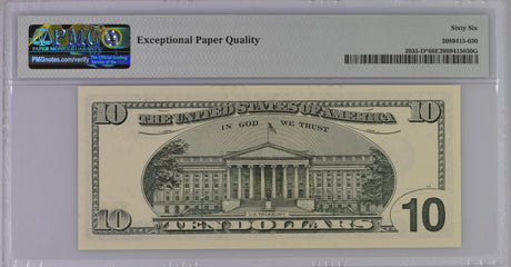 United States 10 Dollars USA 2001 P 511* Replacem D Cleveland GEM UNC PMG 66 EPQ
