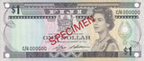 Fiji 1 Dollar ND 1983 P 81 QE II TDLR Specimen AUnc