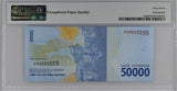 Indonesia 50000 Rupiah 2016/2019 P 159 d SOLID 555555 SUPERB GEM UNC PMG 67 EPQ