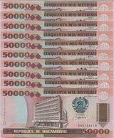 Mozambique 50000 Meticais 1993 P 138 UNC LOT 10 PCS