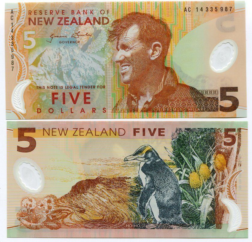 New Zealand 5 Dollars 2014 P 185 Polymer UNC