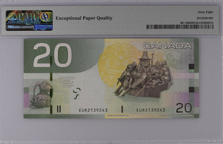 Canada 20 Dollars 2008/2009 P 103 Jenkins Carney Superb GEM UNC PMG 68 EPQ Top