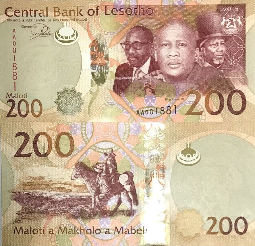 Lesotho 200 Maloti 2015 P 25 UNC