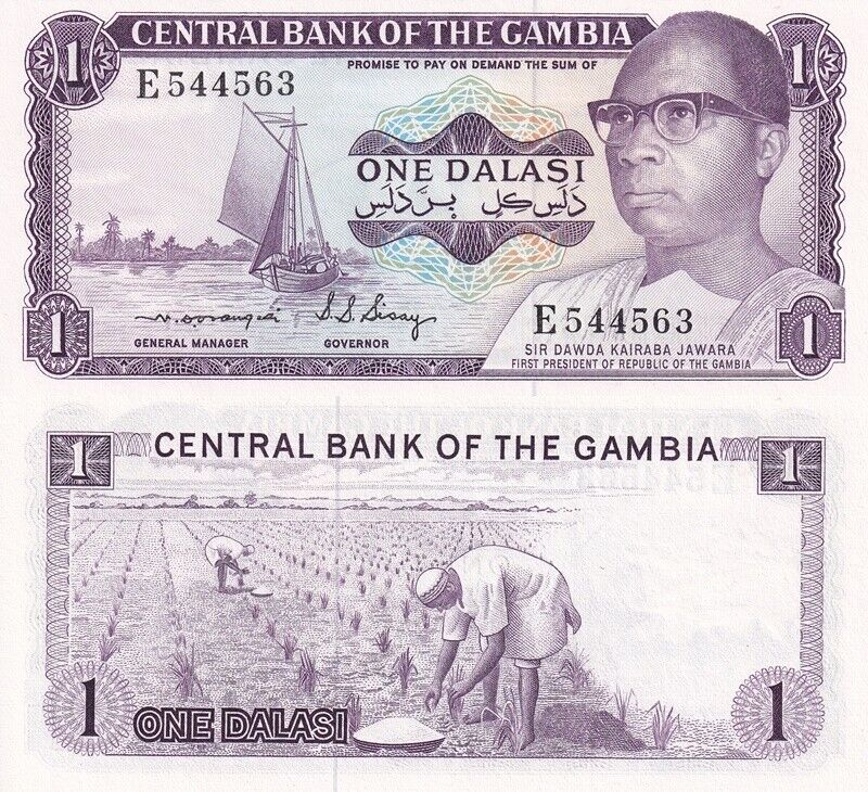 Gambia 1 Dalasi ND 1972-1986 P 4 c UNC