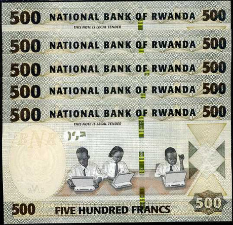 Rwanda 500 Francs 2019 P 42 UNC LOT 5 PCS
