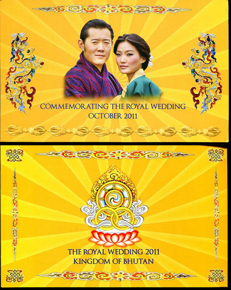 Bhutan 100 Ngultrum 2011 Comm. Wedding P 35 AUnc With Folder