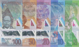 EAST CARIBBEAN SET 5 UNC 5 10 20 50 100 D. 2019-2021 P 55A 56 57 58 59 POLYMER