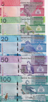 Gambia Set 5 Pcs 5 10 20 50 100 Dalasis 2019 P 37 38 39 40 41 UNC